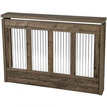 Topkit Cubre Radiadores Cristian 3121 Roble Blanco - Mueble para Radiador Moderno con Estanterías y Protección para Niños y Mascotas, Ancho de 120 cm, Cubreradiador grande elegante Roble Pu