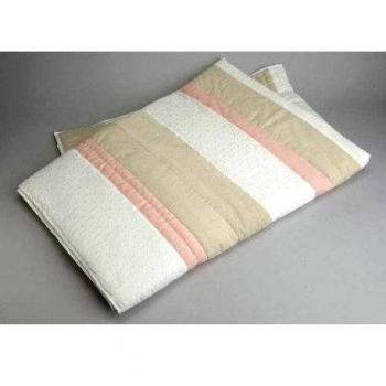 Colcha (230 x 250 cm de cama romántico (pespunteado Rayure blanco salmón y topo ZELIE Amadeus