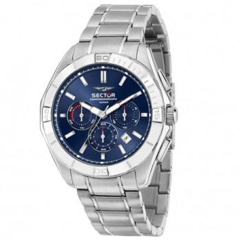Reloj Hombre Sector 790 Cronógrafo de Cuarzo 42 mm, Acero Inoxidable, Esfera Azul, Resistente al Agua 100M