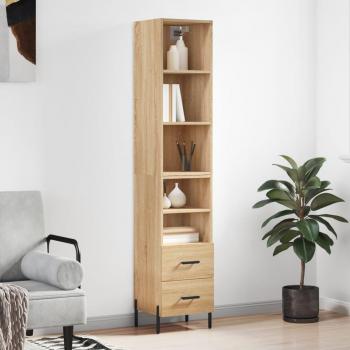 Aparador de madera contrachapada roble Sonoma 34,5x34x180 cm