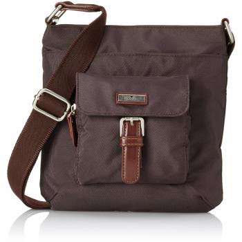 Tom Tailor Acc RINA Umhängetasche klein, beige 11223 29 - Bolso de hombro de nailon para mujer, color marrón, talla 23x23x4 cm