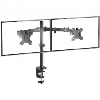 VonHaus Dual Monitor Arm for 13 to 32 Inch Screens | Dual Monitor Arm Desk Mount with Clamp | Ergonomic Monitor Mount with 180° Tilt and 360° Rotation & Swivel | VESA Dimensions: 75x75-100x100