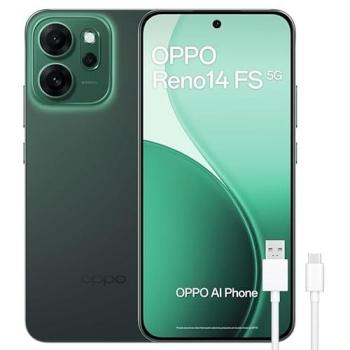 Smartphone Oppo Reno14 FS 5G - 12GB RAM, 512GB Almacenamiento, Pantalla AMOLED 6.57 120Hz, Cámara Triple 50MP, Batería de 6000mAh,