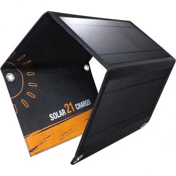 Cargador solar plegable de 21W con puerto USB para tablet, PC, smartphone y cámara de fotos - DAM