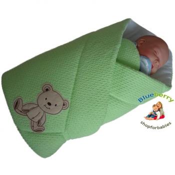 BlueberryShop Clásica Manta para Envolver al Recién Nacido Sábana Bajera Edredón 100% Algodón Regalo Cumpleaños