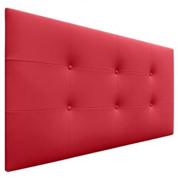 Cabecero Acolchado Capitone 110x60cm en Polipiel Rojo con 8cm de Grosor para Camas Individuales y Matrimonio