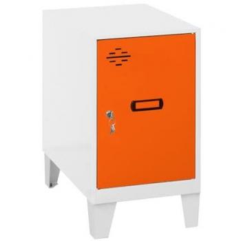Casillero SIMONLOCKER DISM.MINI 475x300x500 con PIES en Blanco/Naranja