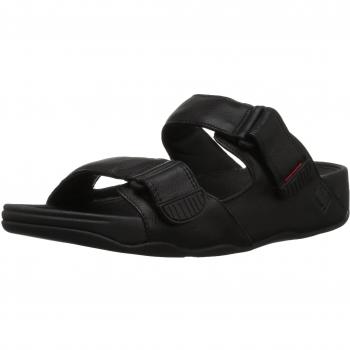 Fitflop Gogh Moc Slide-Leather, Sandalias de Punta Descubierta Hombre, Negro