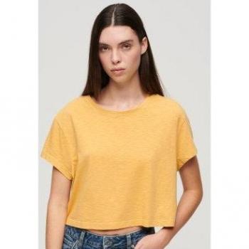 Camiseta corta holgada amarillo Superdry