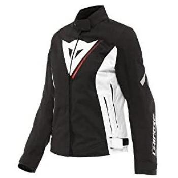 Chaqueta textil Dainese Veloce D-Dry Lady - Impermeable, transpirable, color negro, gris y blanco, talla 48 para dama