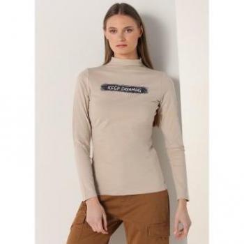 Lois Jeans - Camiseta manga larga super slim marrón