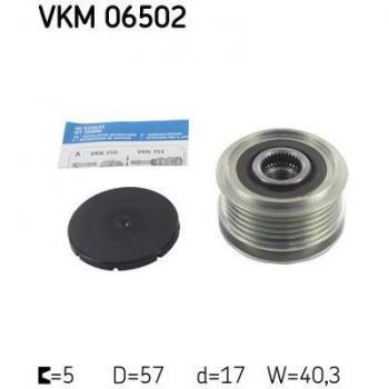 Rueda libre de alternador SKF VKM 06502 - Tipo: Rueda libre de alternador; Características: Fabricante SKF, número de parte VKM 06502, diseño para permitir el funcionamiento eficiente del alternador,