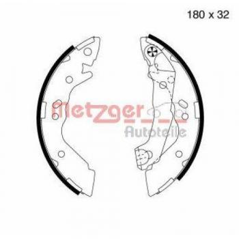 Juego de zapatas de freno traseras METZGER MG 736 para Hyundai Atos