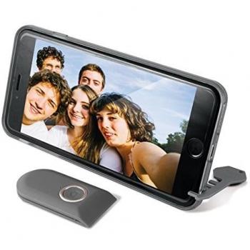 KSIX smart your tech Funda para iPhone 6 Plus, 6S Plus, Semirrígida, Incluye Mando para Selfie, Negro