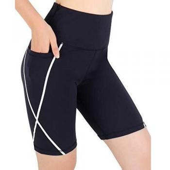 Leggins Cortos Mujer Mallas Cortas Mujer Pantalones Cortos Mujer Deporte Pantalon Corto Deporte Mujer Pantalón Corto Yoga Cintura Alta Ciclismo Correr Bolsillos Laterales Reflectantes