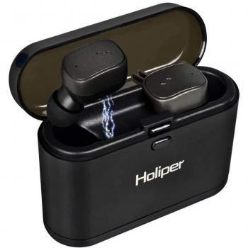 Holiper Mini Auriculares Bluetooth 5.0 con Base de Carga y Larga Duracion Bateria, Cascos Bluetooth Inalámbricos, TWS Estéreo In Ear, Control de Volumen, Micrófono, Reducción de Ruido, Negro