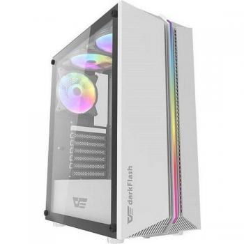 Caja PC Gaming Darkflash DK151 Midi Tower Blanca con Ventana Templada y 3 Ventiladores RGB ATX/mATX/ITX