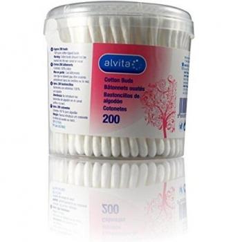 Alvita Bastoncillos de Algodón 200 unidades