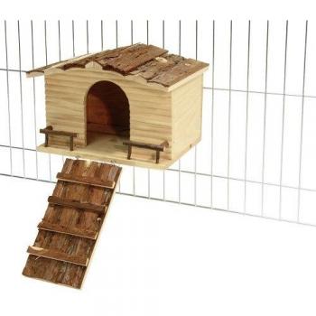 Refugio para roedores Kerbl Nature con rejilla de fijación 31x22.5x20 cm