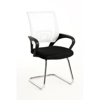 Silla Confidente Midi Blanca - Oficina y Gaming - Máxima Ergonomía sin Ruedas
