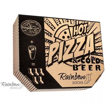 Calcetines de Pizza y Cerveza - Pack Regalo Divertido con 5 Pares
