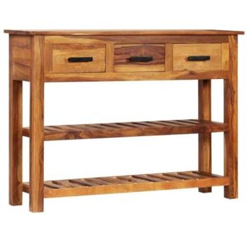 Aparador Consola Mueble de Almacenaje 110 cm con 3 Cajones de Madera Maciza de Sesham Estilo Vintage