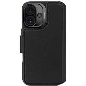 Funda de piel Decoded Folio MagSafe con tarjetero y carcasa extraíble para iPhone 16 - Negra