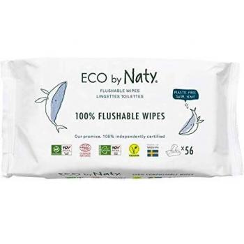 Lingettes Higiéniques Ecológicas Compostables para Bebés, 56 Unidades, Sin Plástico y Sin Químicos Nocivos