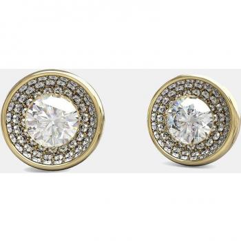 Pendientes Guess Unique Solitaire de acero inoxidable con cristales brillantes