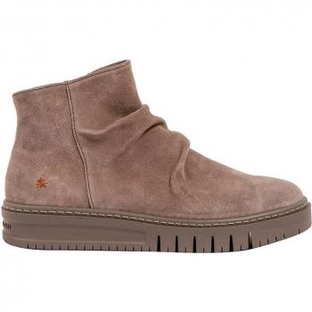 Botines de Piel 1783S Belleville Taupe con Detalle de Cremallera