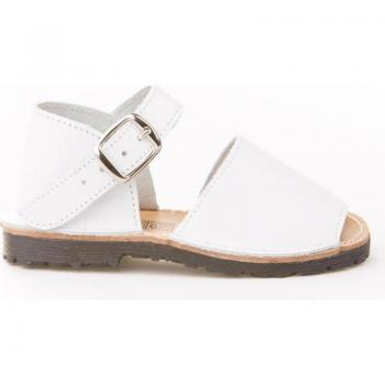 Sandalias Avarcas Angelitos para Niño y Niña, Fabricadas en Piel, Modelo 200, Color Blanco