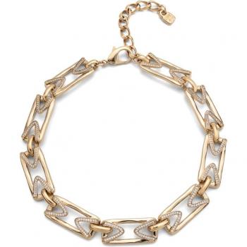 UNO de 50 Bold Topaz Necklace - 18K Gold Plated with Large Rectangular Links and Inner Topaz