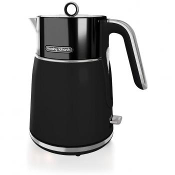 Hervidor eléctrico Morphy Richards Signature Black con capacidad de 1.5 litros, potencia de 3000W, base giratoria de 360 grados, apagado automático y protección contra ebullición en seco