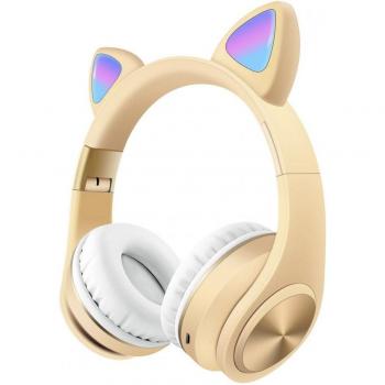 Auriculares Bluetooth de Gato Inalámbricos Estéreo Plegables con Micrófono y Reproductor de MP3