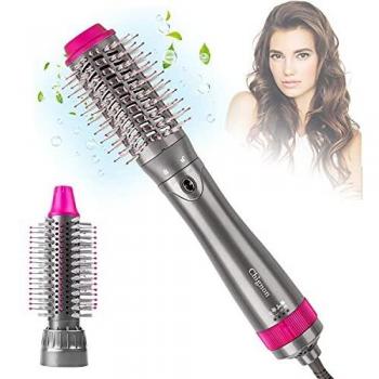Secadoras Cepillo de Aire Caliente Secado Rápido Secador de Pelo Peine Alisador para Cabello, Chignon Secador Cepillo Intercambiable Cabezal de Cepillo, Iónica Negativa Cepillo Alisador Pelo