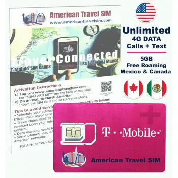 Tarjeta SIM Prepago USA, Canadá & Méjico – INTERNET SIN LIMITES + Llamadas & Textos