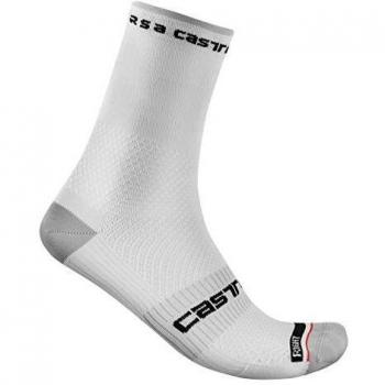 Calcetines Castelli Rosso Corsa Pro 15 Blanco XXL