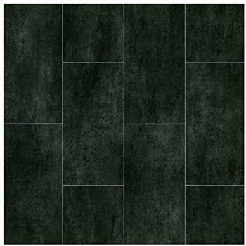 Suelo de PVC Best - Diseño de Baldosas Gris Oscuro Marmoleado - 4 x 4m