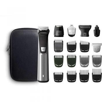 Philips Barbero MG7770/15  Recortador de barba y pelo, óptima precisión, 18 en 1 tecnología Dualcut, autonomía de 120 minutos, batería, Negro/Plata