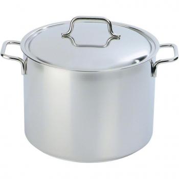 Demeyere Apollo Deep Stockpot - Olla alta de acero inoxidable con tapa, capacidad de 16 litros