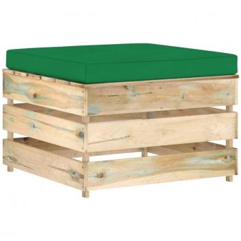 Otomana seccional con cojín de madera impregnada verde