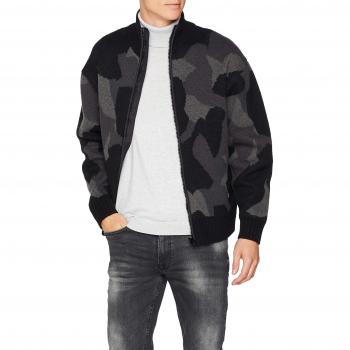 G-STAR RAW Moon Zip Through Cardigan Knit L\s, suéter para Hombre, Negro