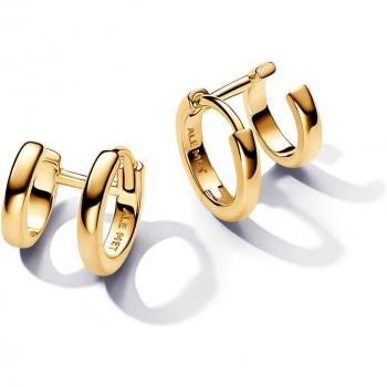 Pendientes de Aro Abrazo Doble Dorado Pandora - 263280C00