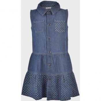 Vestido de bebé niña sin mangas y con botones - La Ormiga 1077000602 azul de algodón