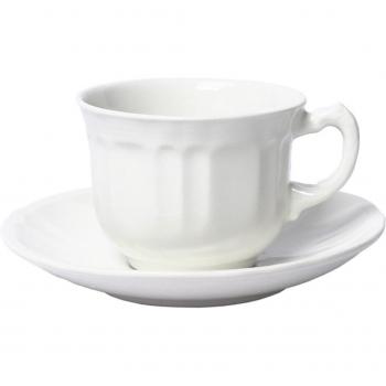 San Claudio Taza de té con plato Naranco Blanco