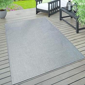 Alfombra Interior Exterior 140x200 cm, Gris, Antiinclemencias y Estructura - Paco Home