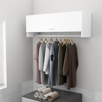 Armario Compacto Apolo Blanco 1 Puerta con Barra para Colgar 100x35x32.5 cm Aglomerado