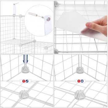SONGMICS Armario Modular de Malla de Hierro, Armario de Almacenaje con 6 Cubos, Estantería Modulable, Organizador Multiuso para Libros, Ropa y Zapatos, Habitación Infantil y Entrada, Blanco LPI111W