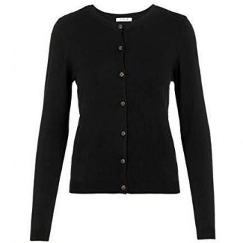 PIECES Pcesera LS Knit Cárdigan Noos Rebeca de Punto, Negro, S para Mujer