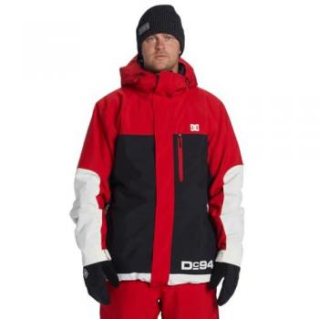 Chaqueta con capucha DC Shoes Defiant roja y blanca para hombre, talla M